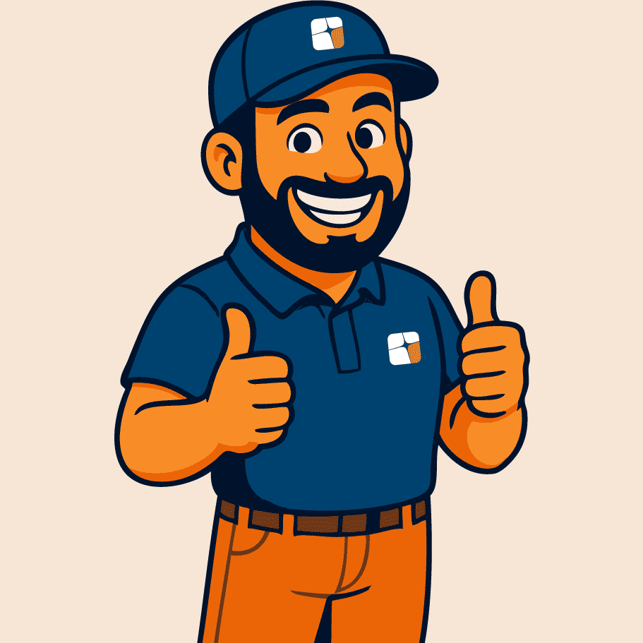 mascotte pouces fond beige